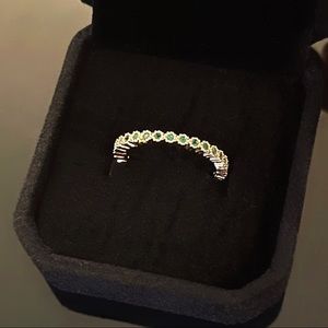 ✨S925 Dark Green Rhinestones Adjustable Ring